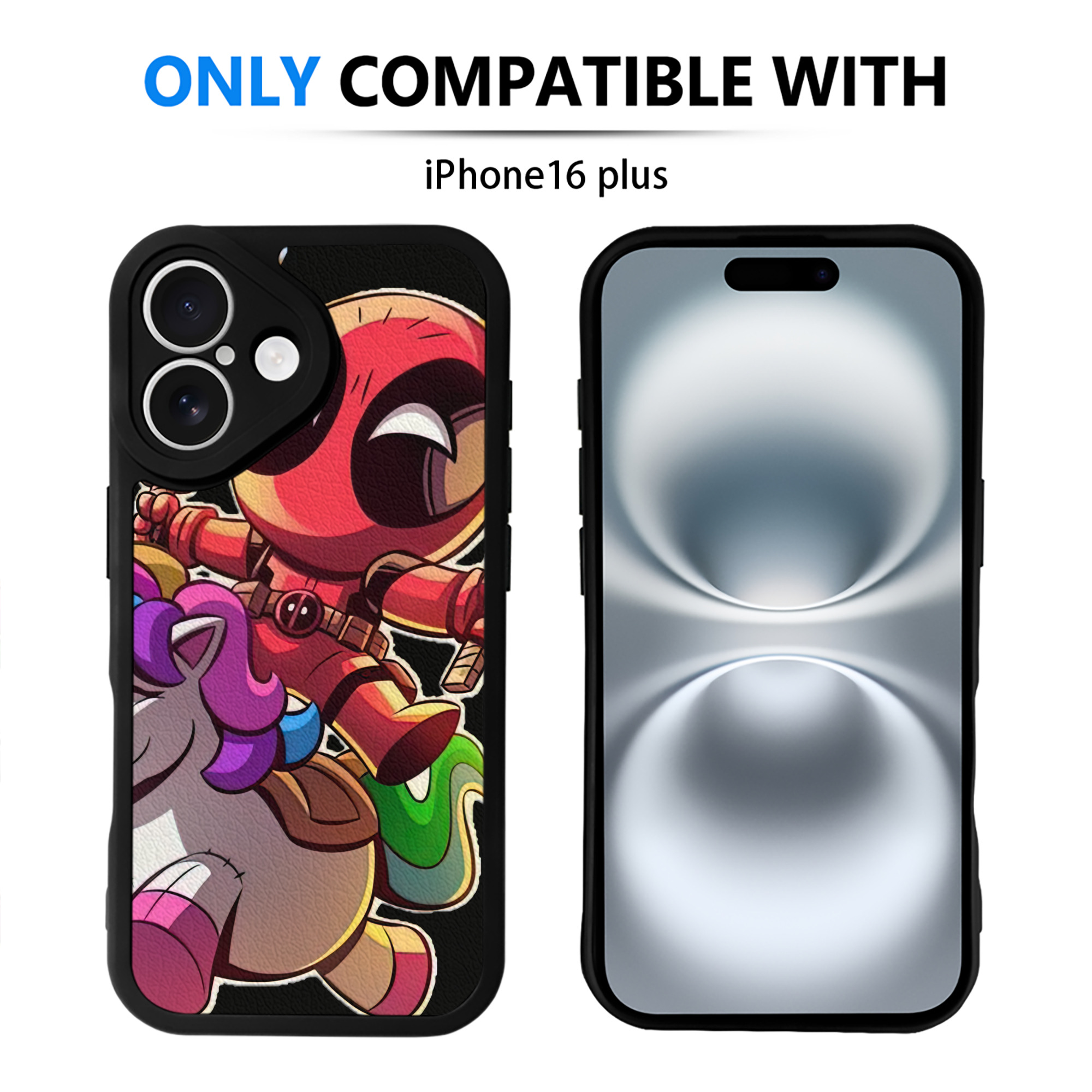 （画像用） Deadpool デッドプール 【iPhone 16シリーズ対応】シリコンスマホケース（レザー調） 材質：シリコン